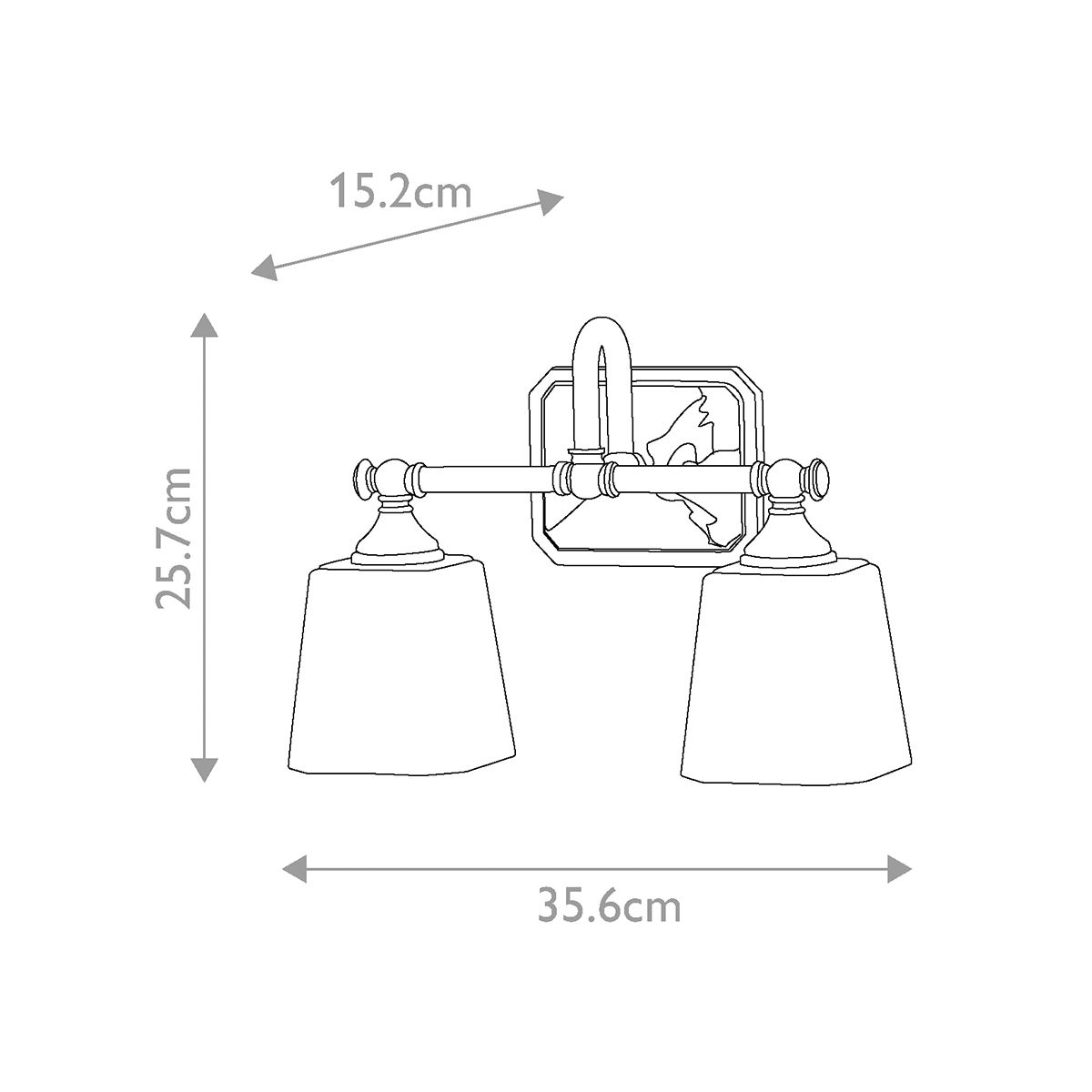 Feiss Concord 2 Light Above Mirror Bathroom Light - Polished Chrome
