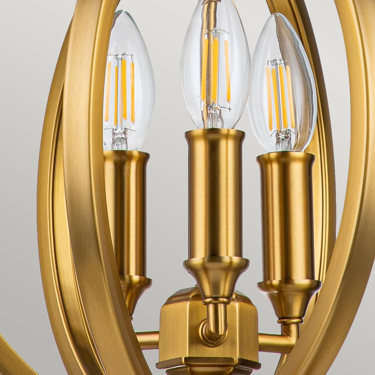 Feiss Corinne 3 Light Small Pendant - Burnished Brass