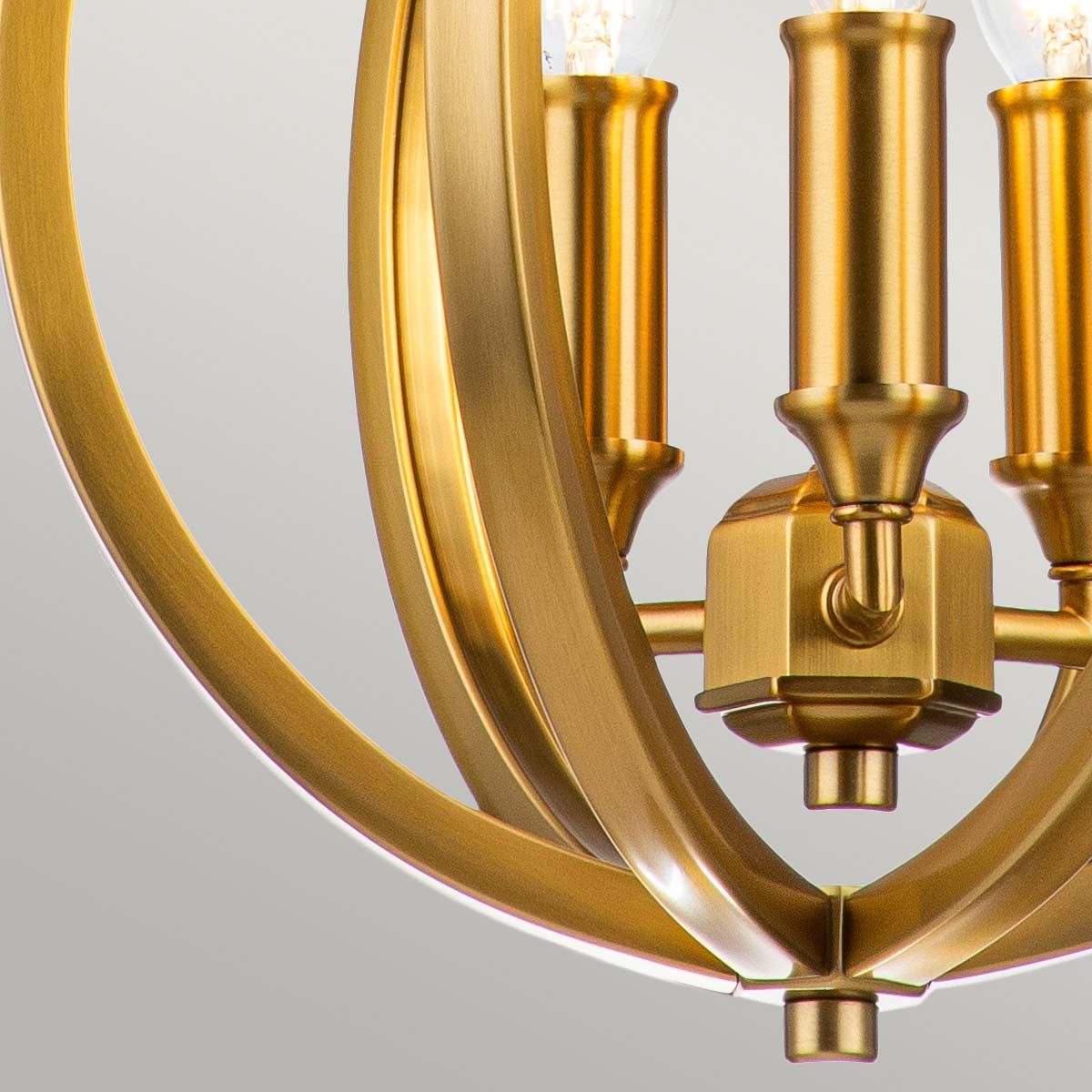Feiss Corinne 3 Light Small Pendant - Burnished Brass