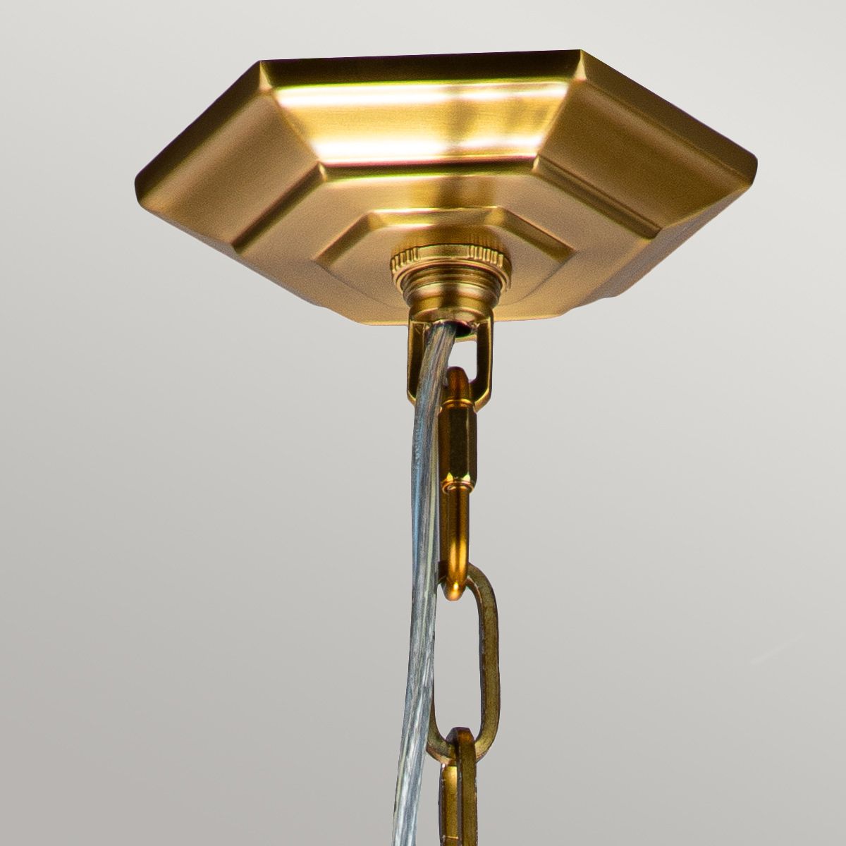 Feiss Corinne 3 Light Small Pendant - Burnished Brass