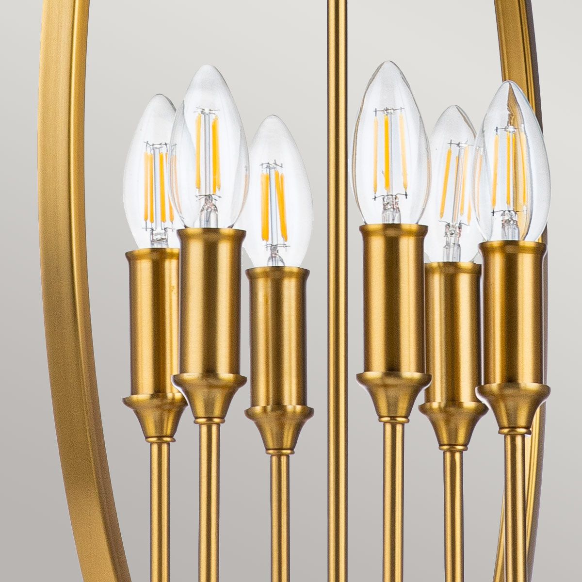 Feiss Corinne 6 Light Pendant - Burnished Brass