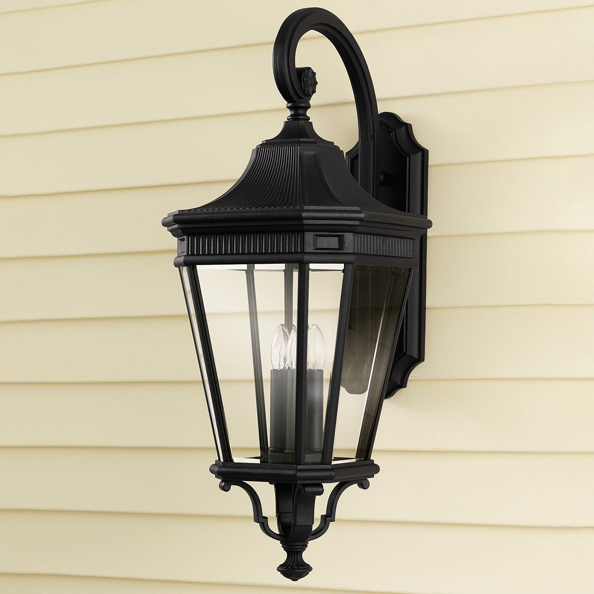 Feiss Cotswold Lane 3 Light Large Wall Lantern - Black