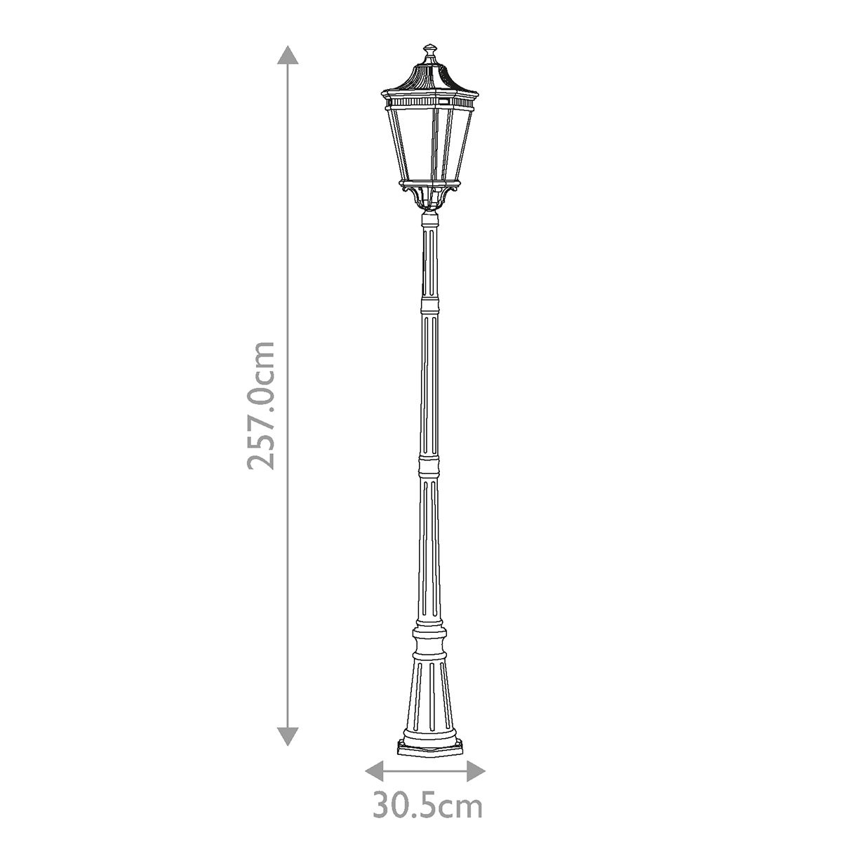 Feiss Cotswold Lane 3 Light Large Post - Black