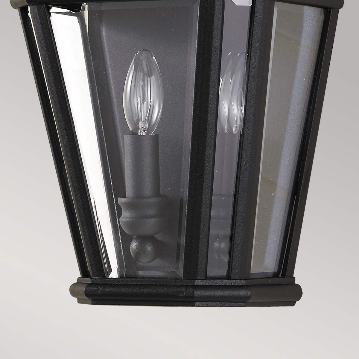 Feiss Cotswold Lane 2 Light Half Wall Lantern - Black