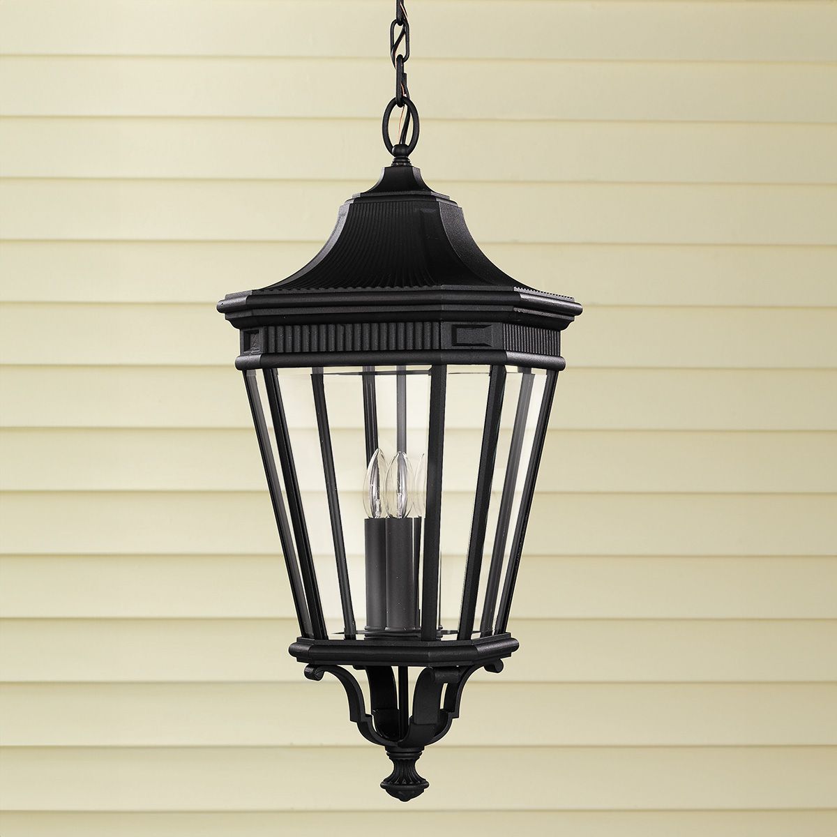 Feiss Cotswold Lane 3 Light Large Chain Lantern - Black