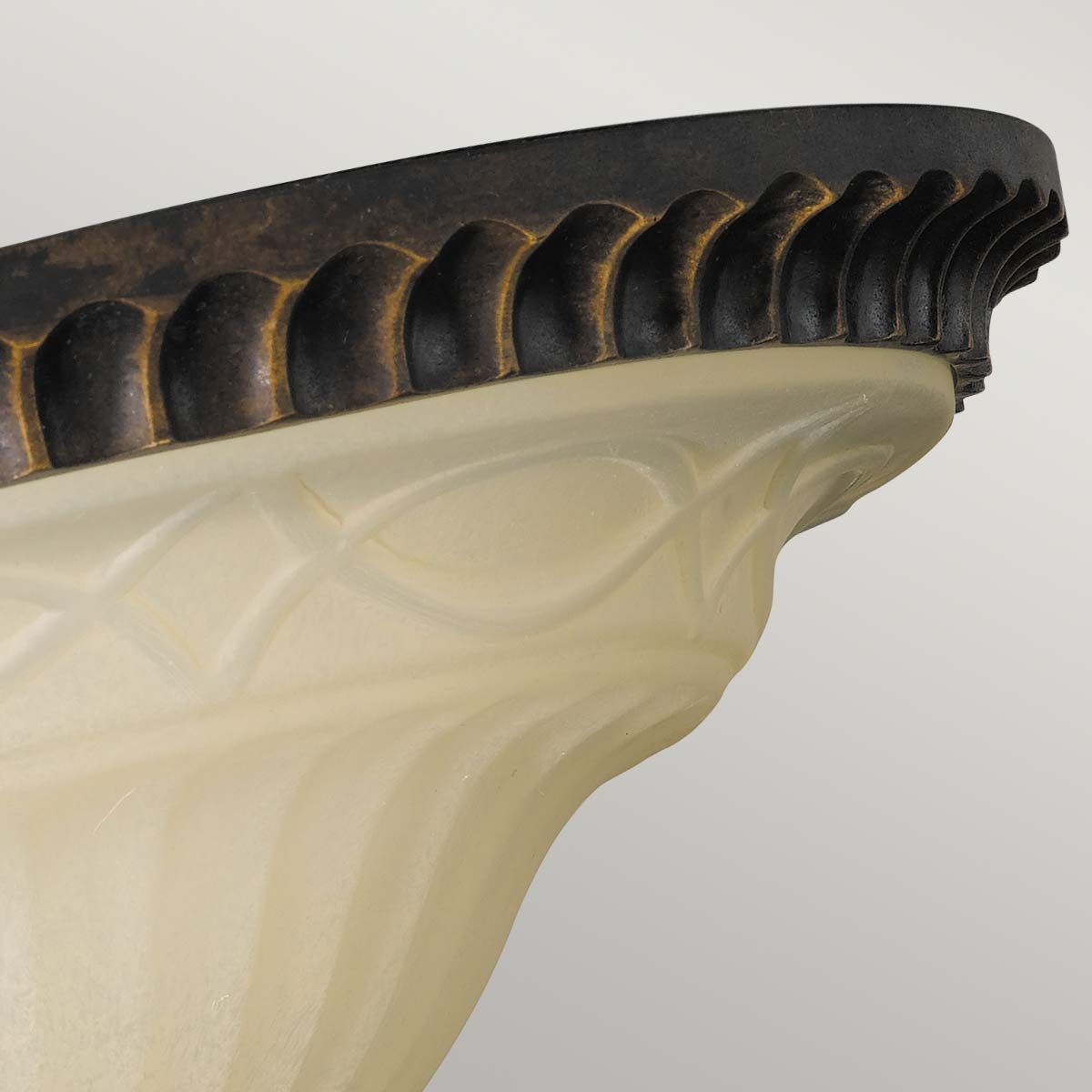 Feiss Drawing Room Bell-Shaped 2 Light Flush Fitting - Walnut