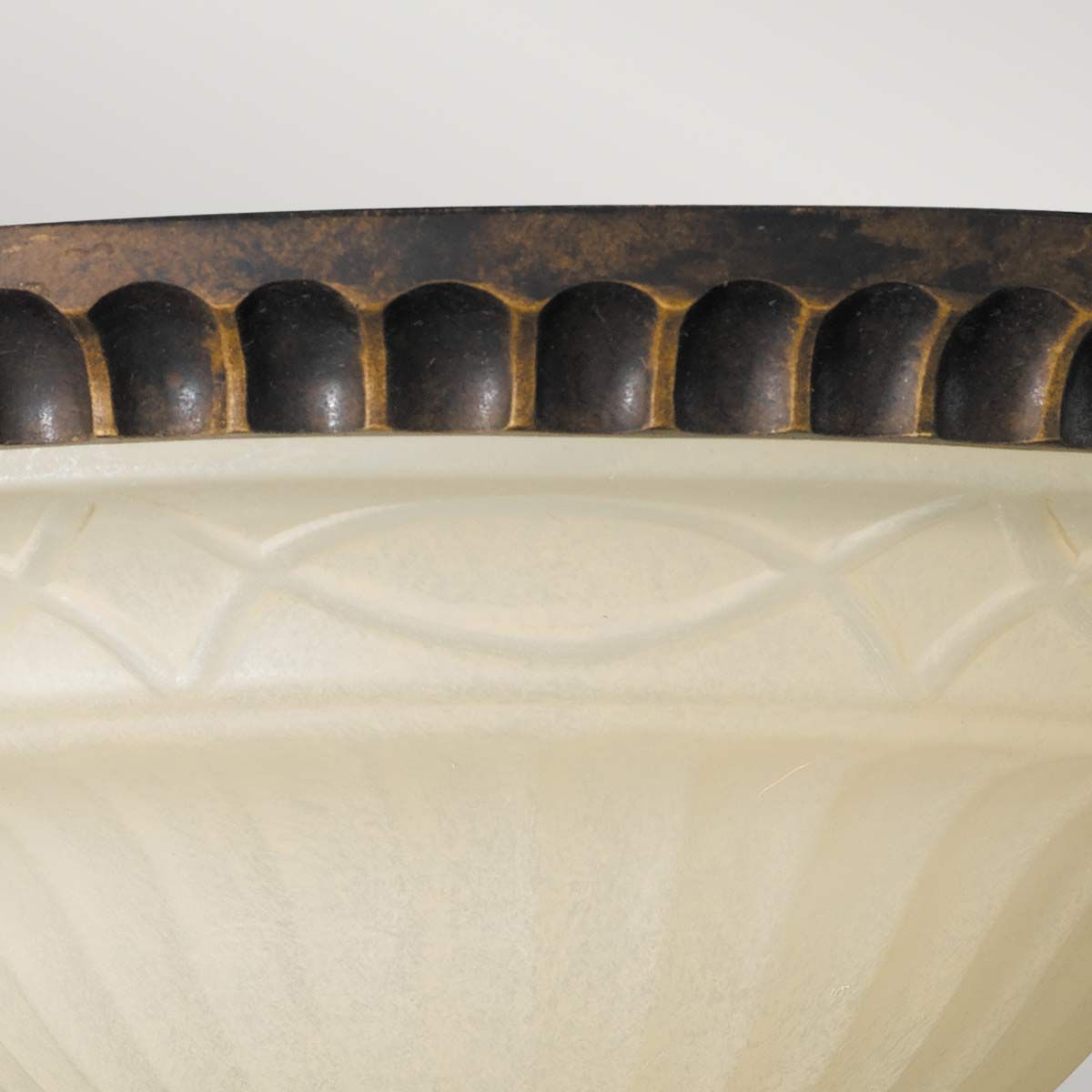 Feiss Drawing Room Bell-Shaped 2 Light Flush Fitting - Walnut