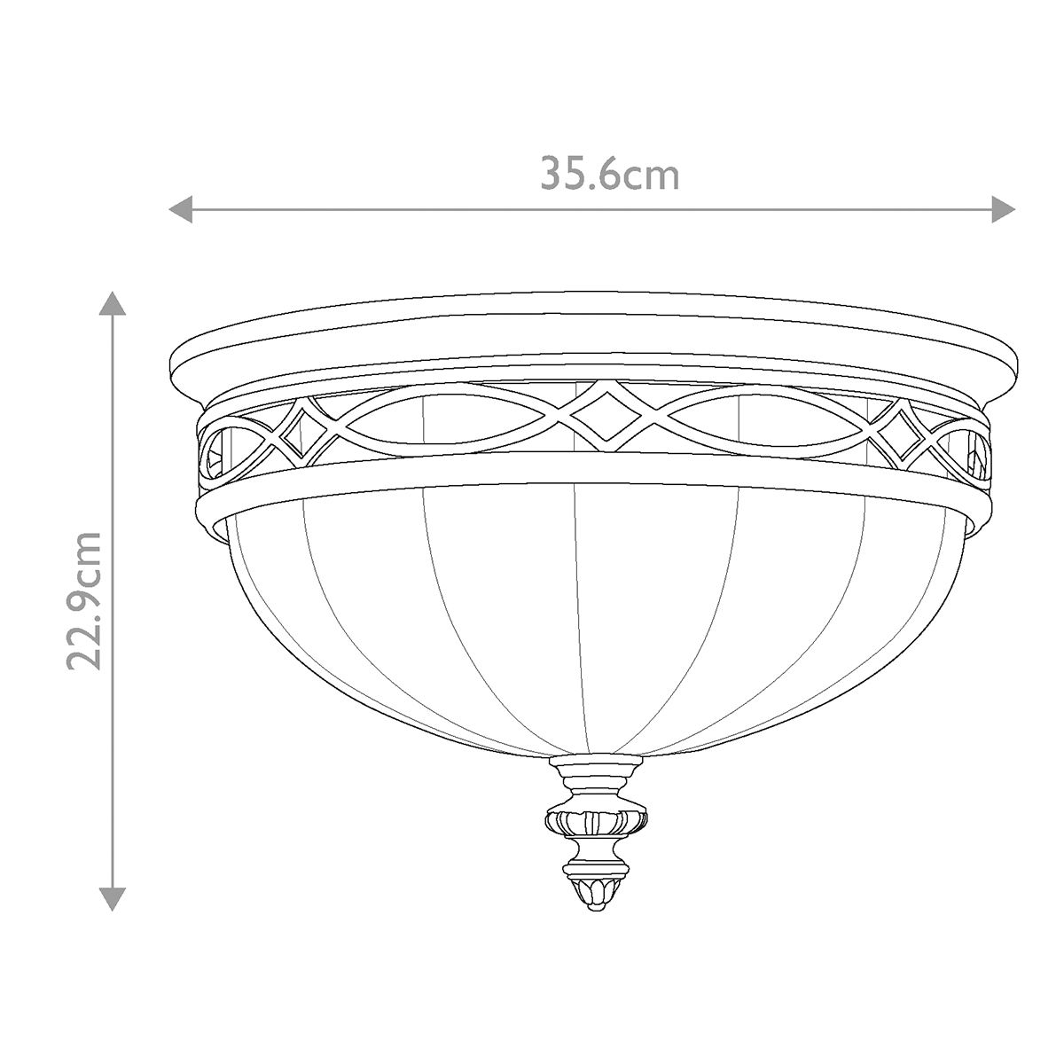 Feiss Drawing Room Rounded 3 Light Flush Fitting - Walnut