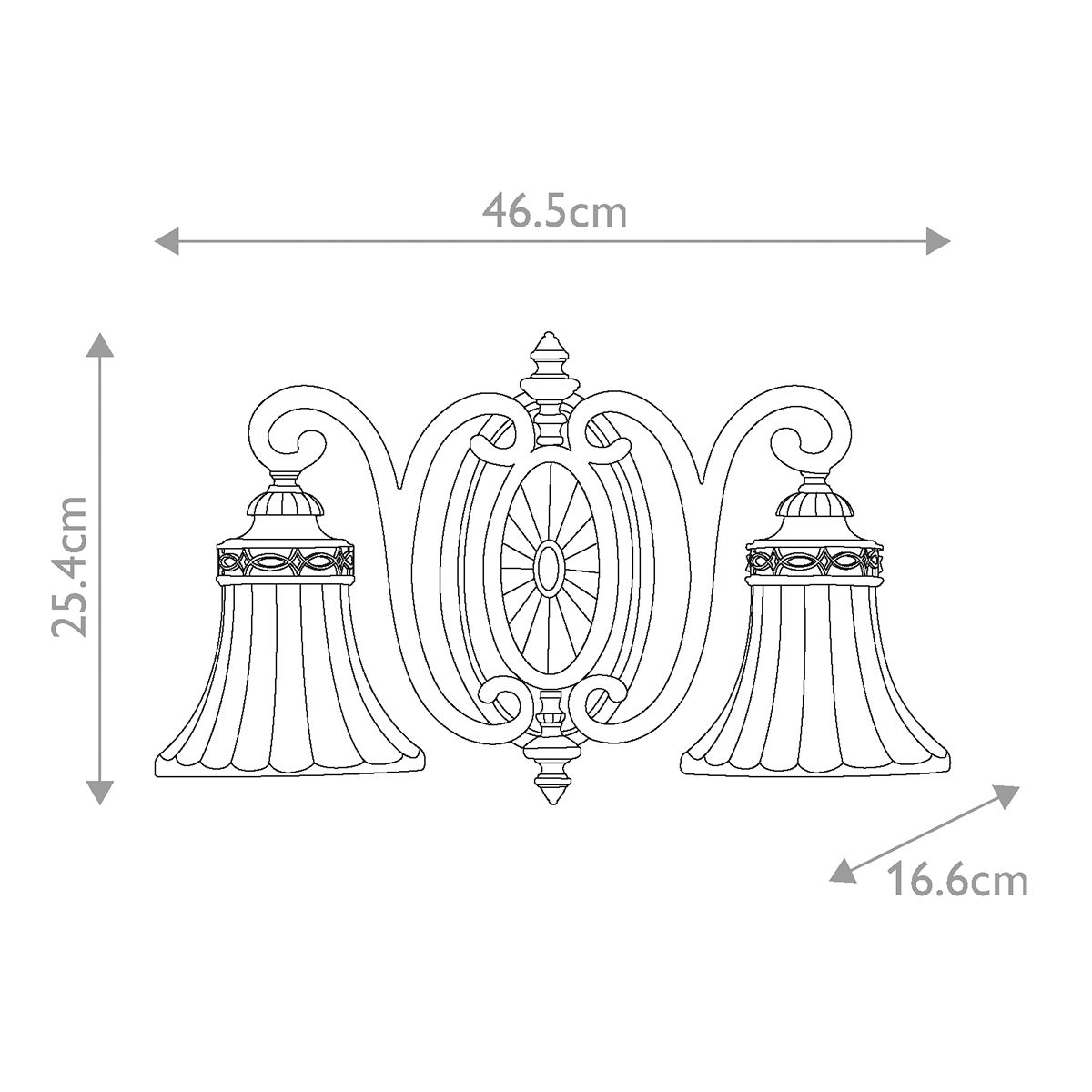 Feiss Drawing Room Downward 2 Light Wall Fitting - Walnut