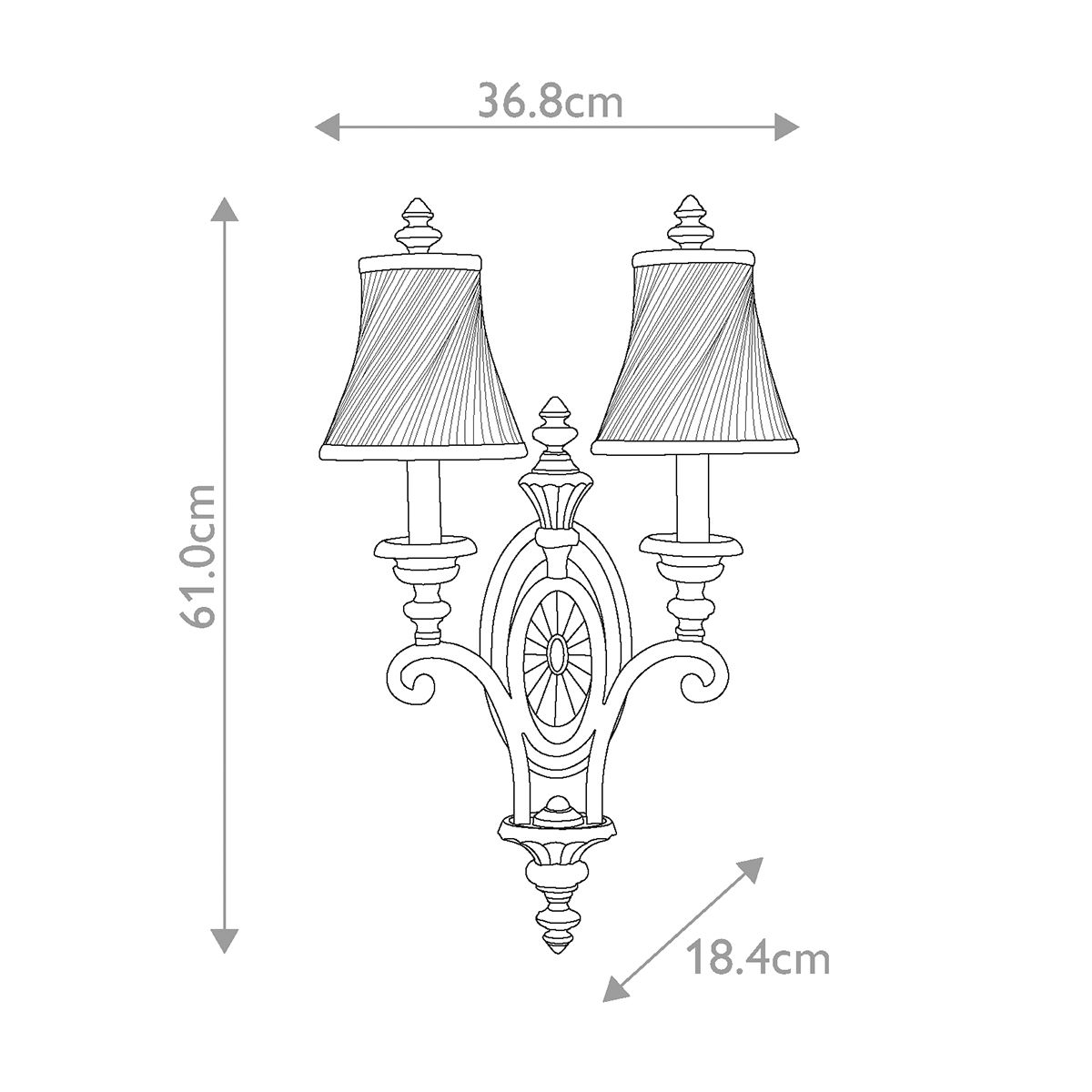 Feiss Drawing Room Upward 2 Light Wall Fitting - Walnut