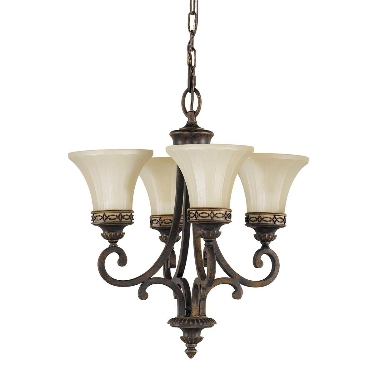 Feiss Drawing Room 4 Light Chandelier - Walnut