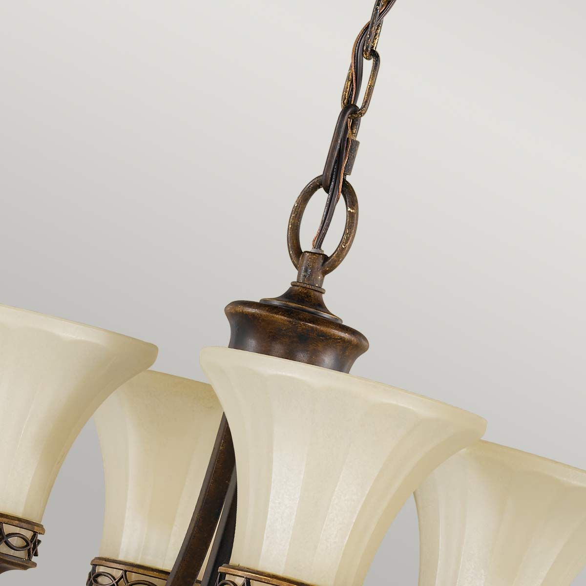 Feiss Drawing Room 4 Light Chandelier - Walnut
