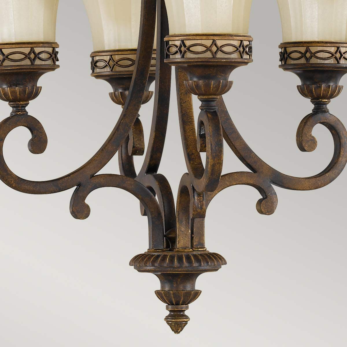 Feiss Drawing Room 4 Light Chandelier - Walnut