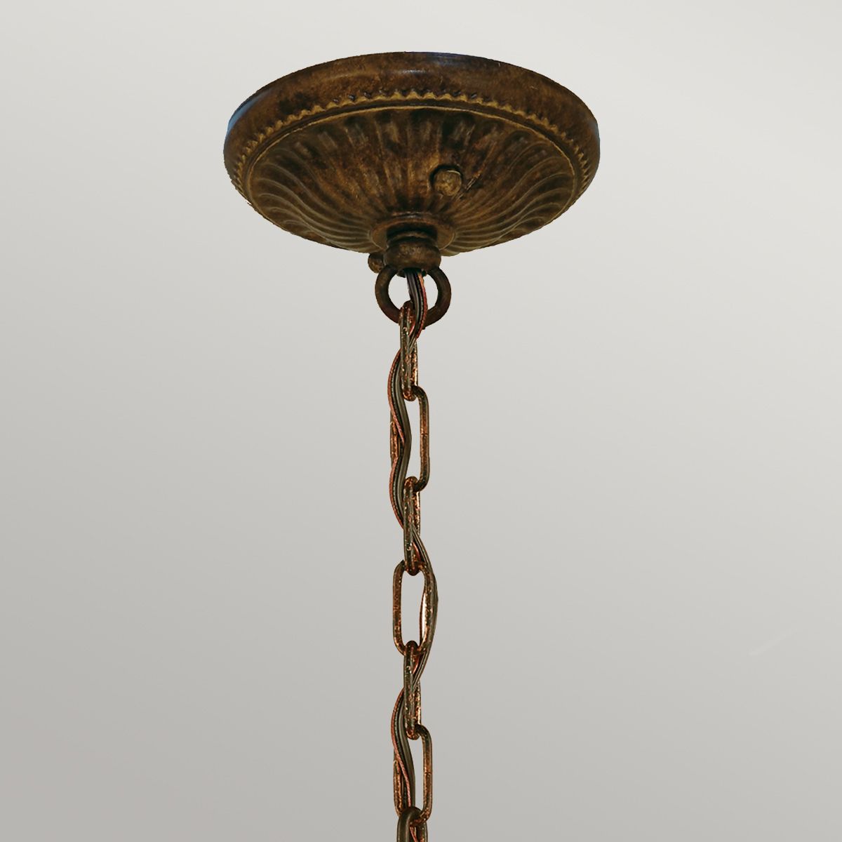Feiss Drawing Room 4 Light Chandelier - Walnut