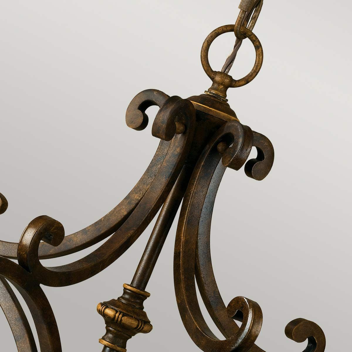 Feiss Drawing Room 5 Light Chandelier - Walnut