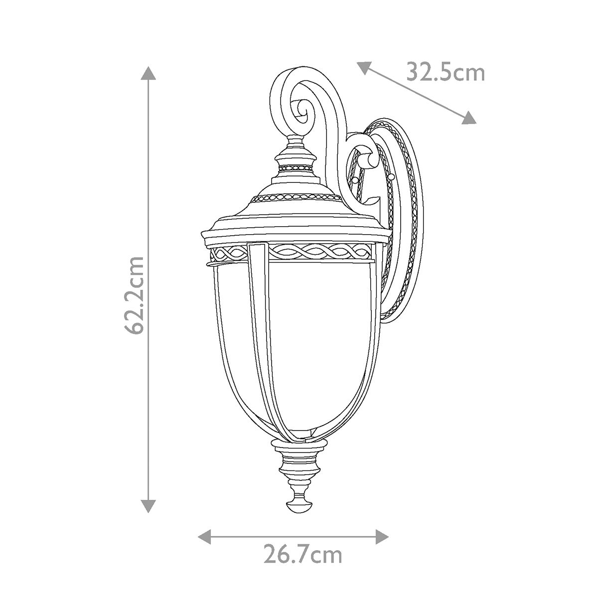 Feiss English Bridle 3 Light Large Wall Lantern - British Bronze
