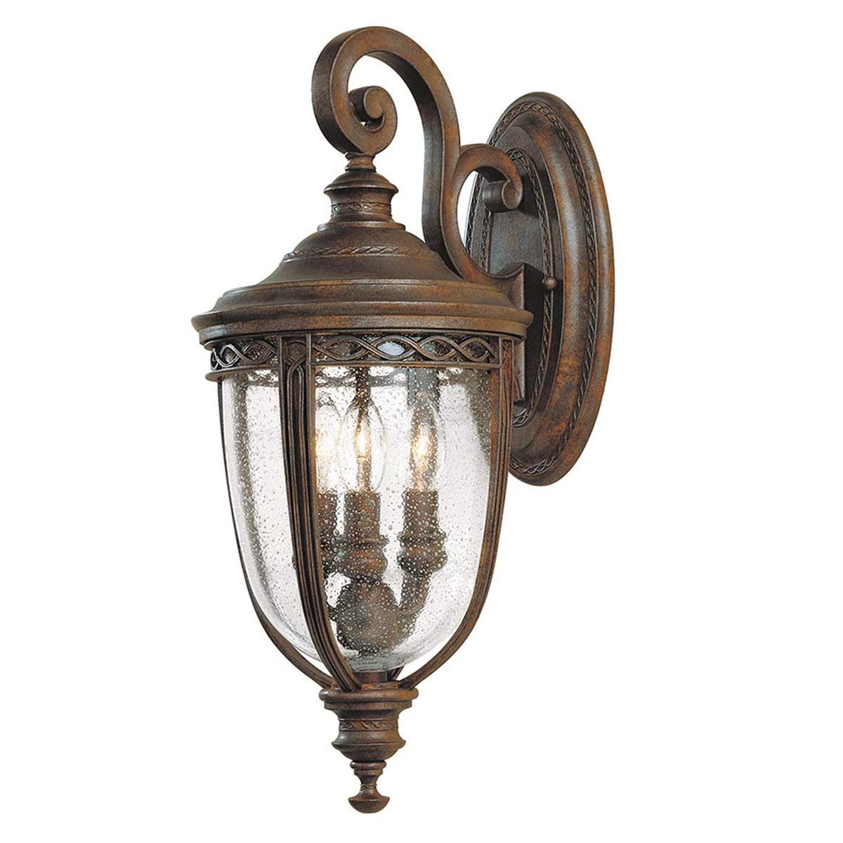 Feiss English Bridle 3 Light Medium Wall Lantern - British Bronze