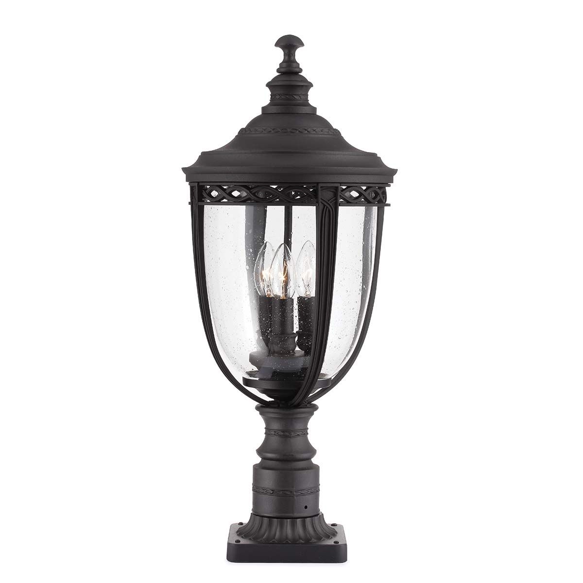 Feiss English Bridle 3 Light Large Pedestal - Black