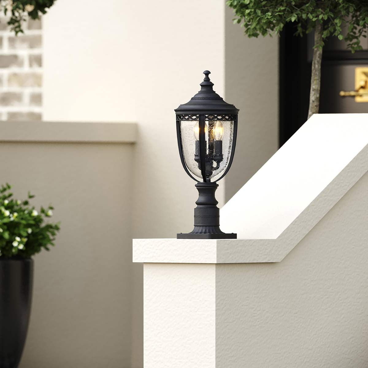 Feiss English Bridle 3 Light Medium Pedestal - Black