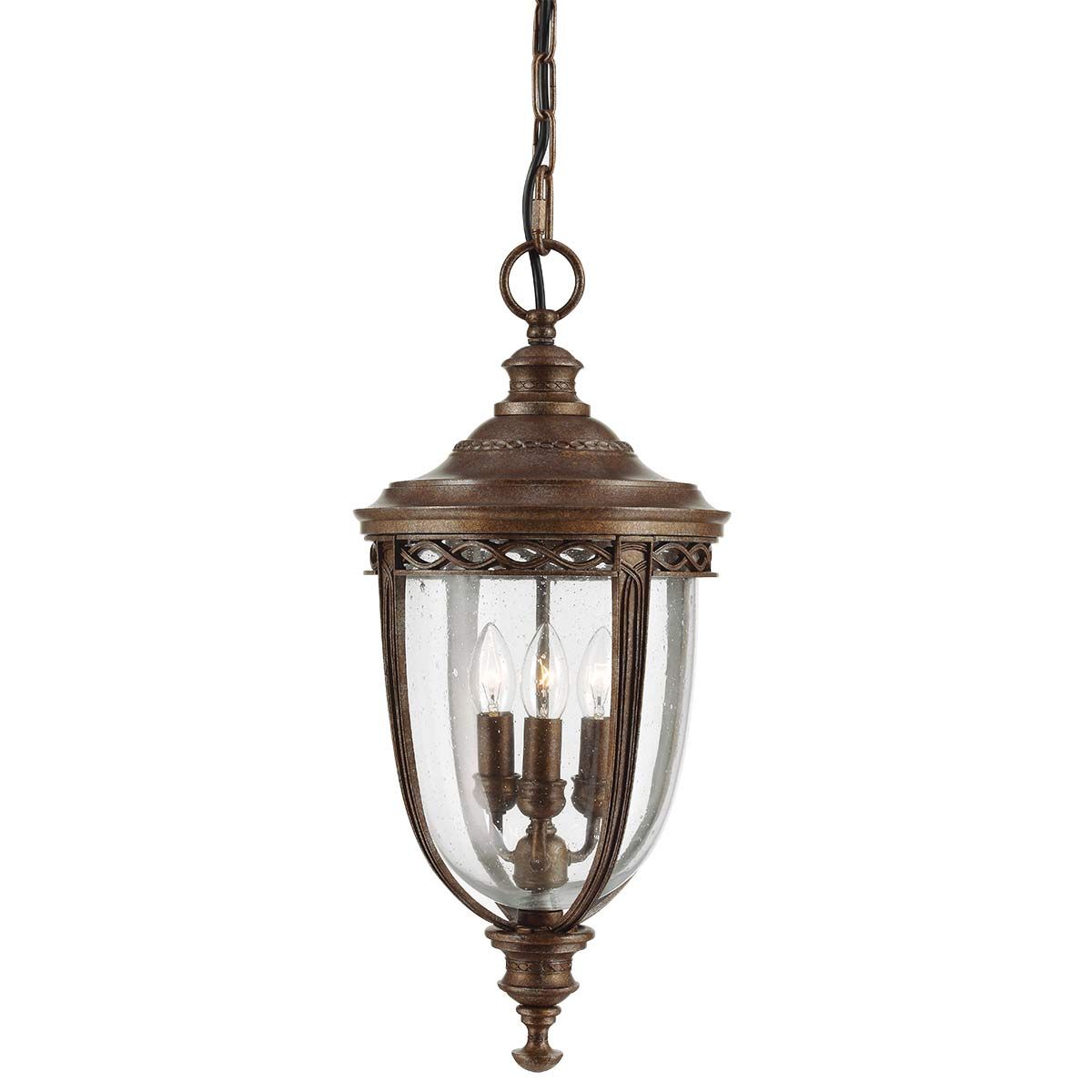 Feiss English Bridle 3 Light Large Chain Lantern - British Bronze