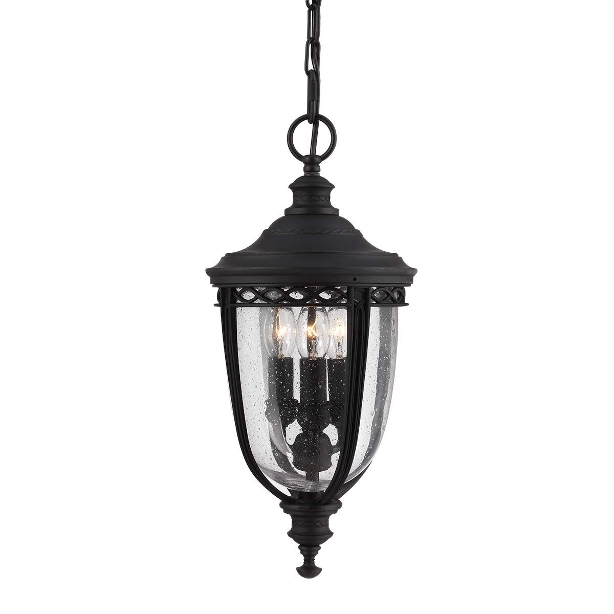 Feiss English Bridle 3 Light Medium Chain Lantern - Black
