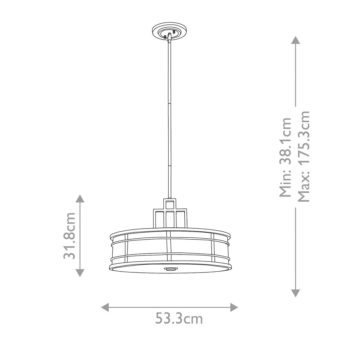 Feiss Fusion 3 Light Pendant - Grecian Bronze
