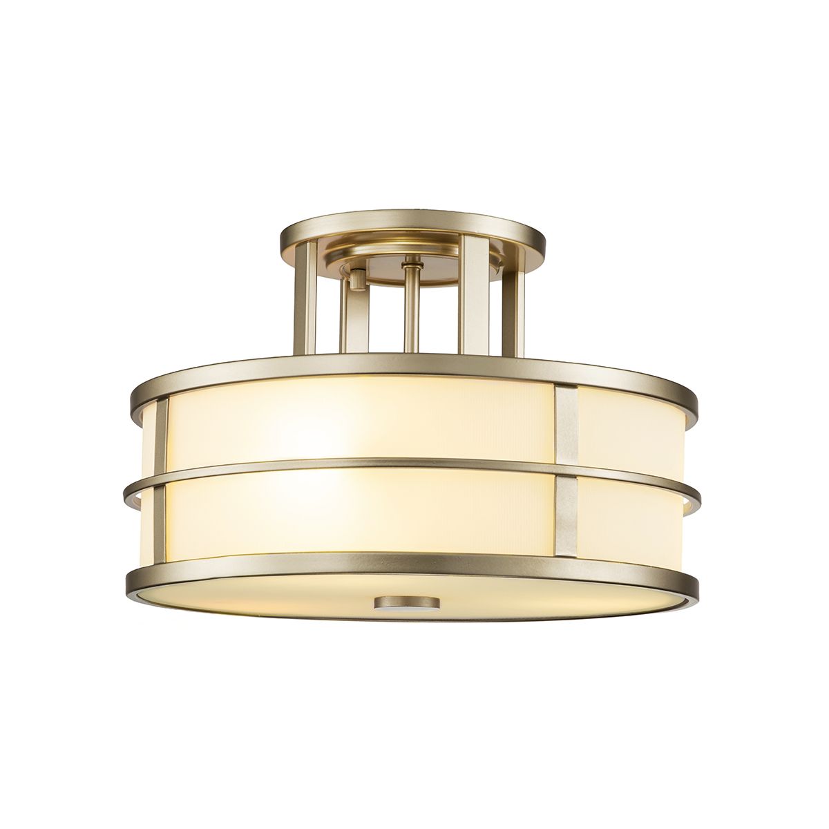 Feiss Fusion 3 Light Semi-Flush Mount - Painted Natural Brass