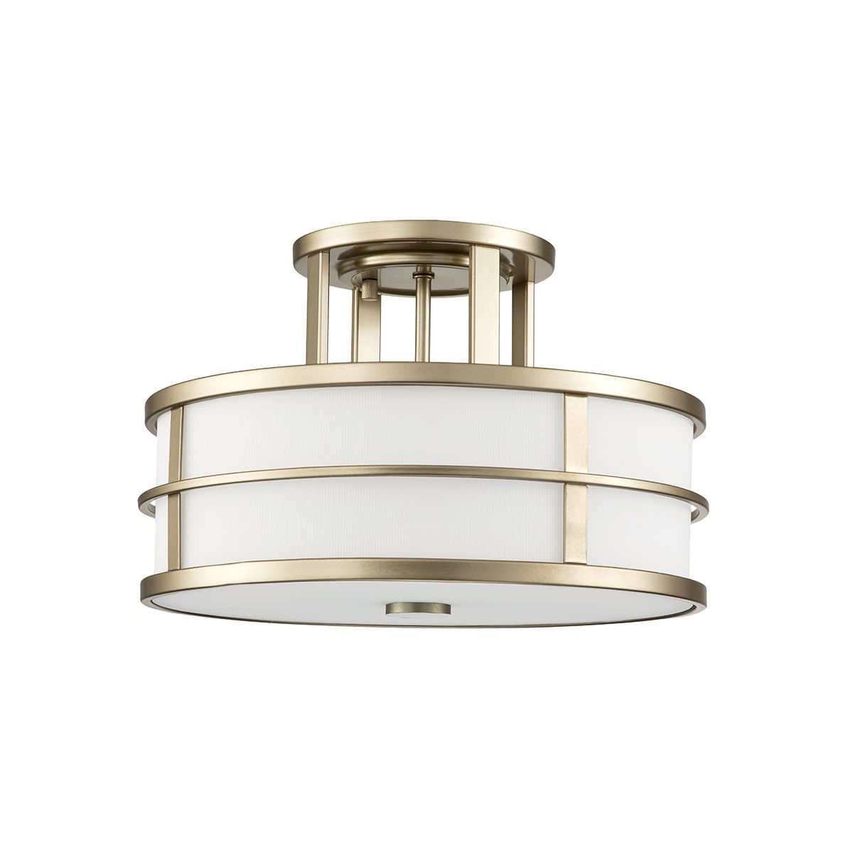 Feiss Fusion 3 Light Semi-Flush Mount - Painted Natural Brass