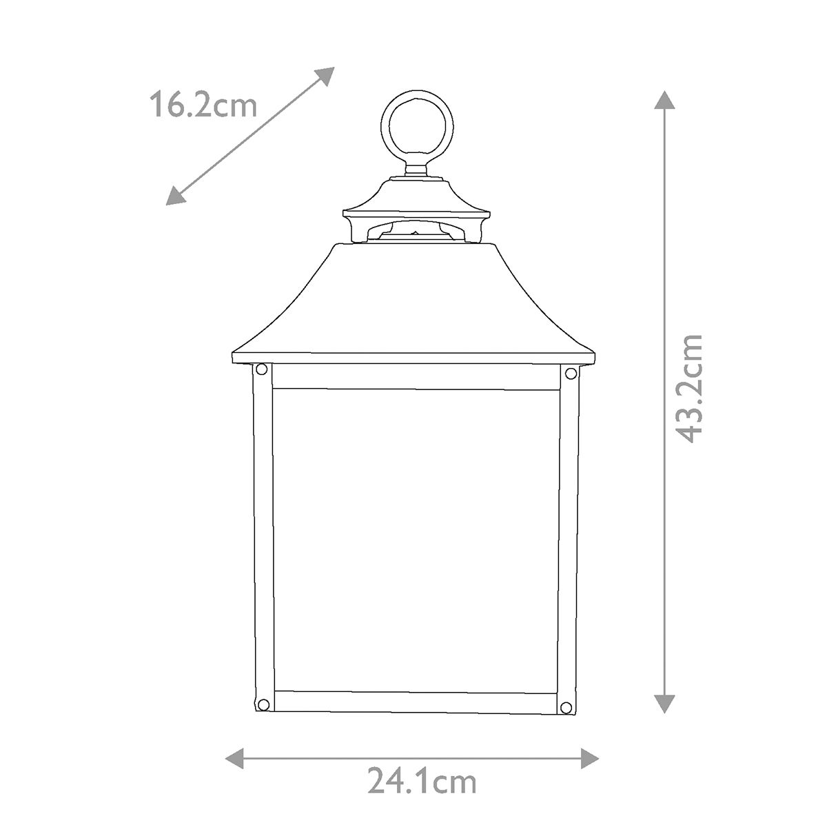 Feiss Galena 2 Light Half Lantern - Sable