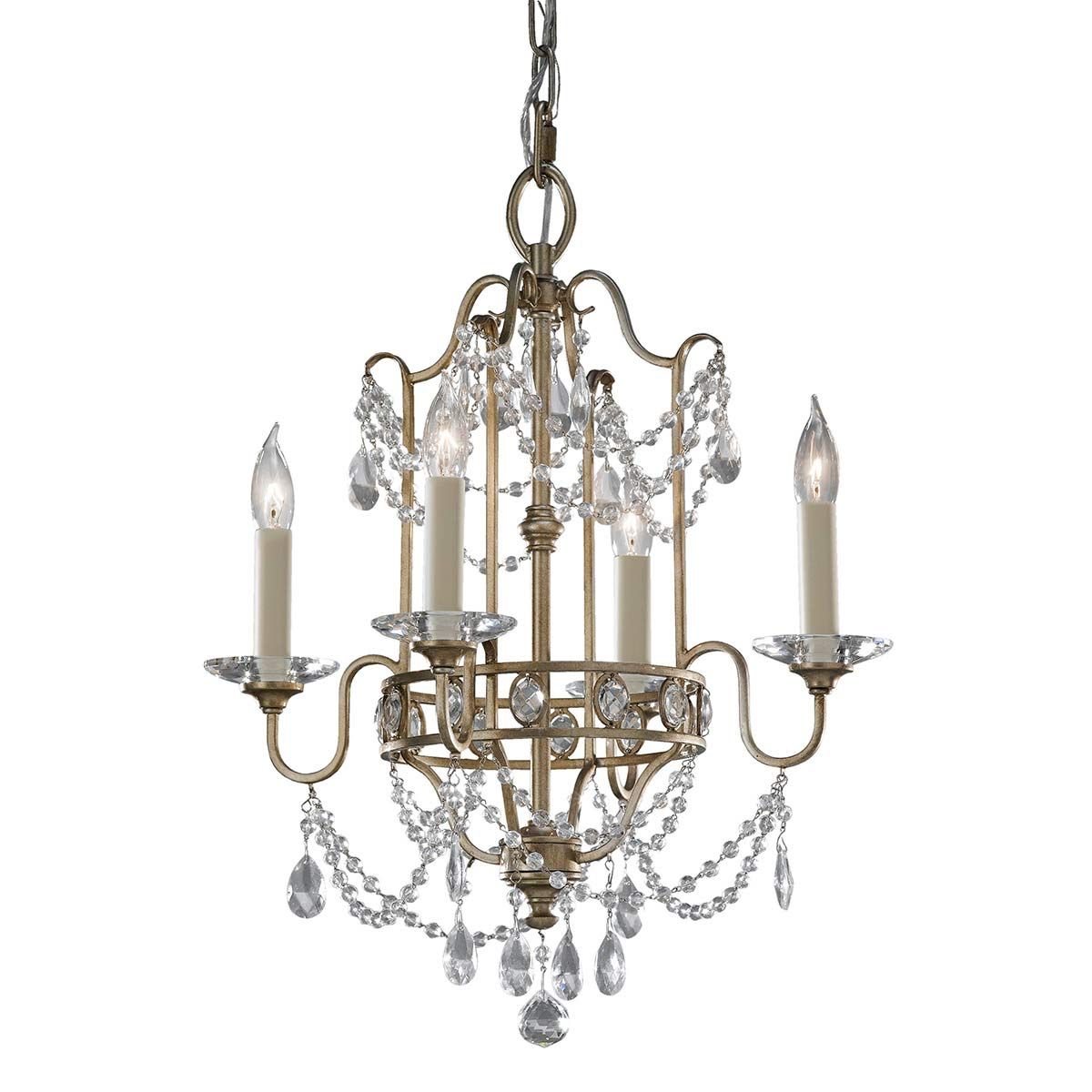 Feiss Gianna 4 Light Chandelier - Gilded Silver