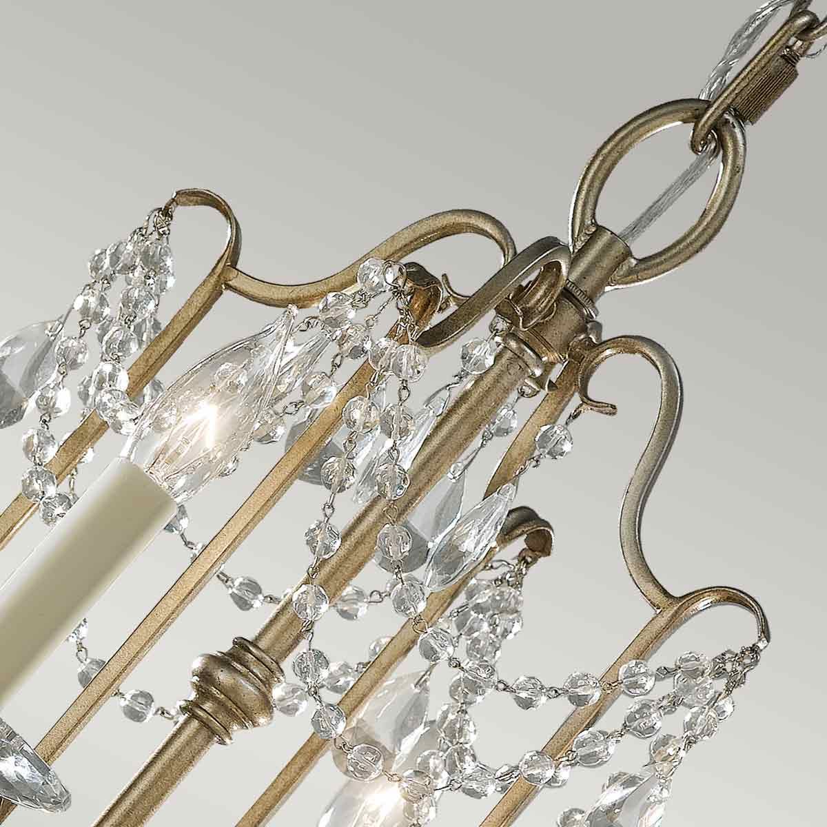 Feiss Gianna 4 Light Chandelier - Gilded Silver