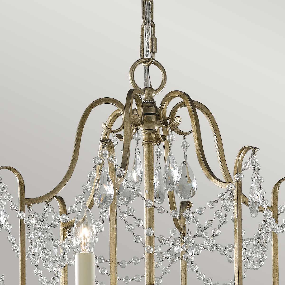 Feiss Gianna 6 Light Chandelier - Gilded Silver