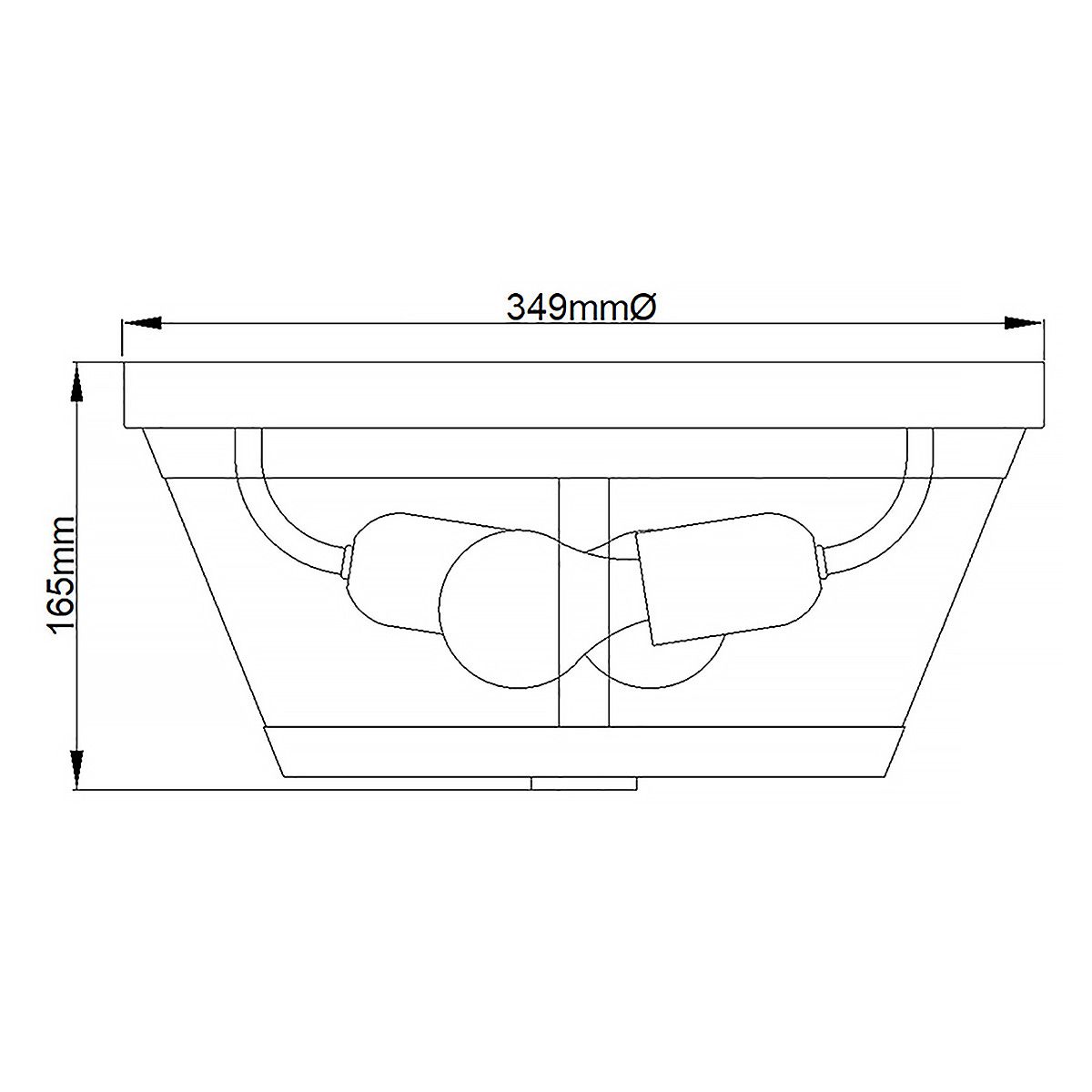 Feiss Harrow 2 Light Flush Fitting - Polished Nickel