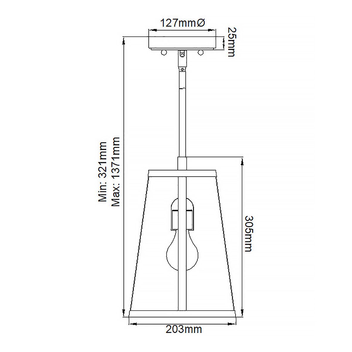 Feiss Harrow Single Small Pendant - Polished Nickel
