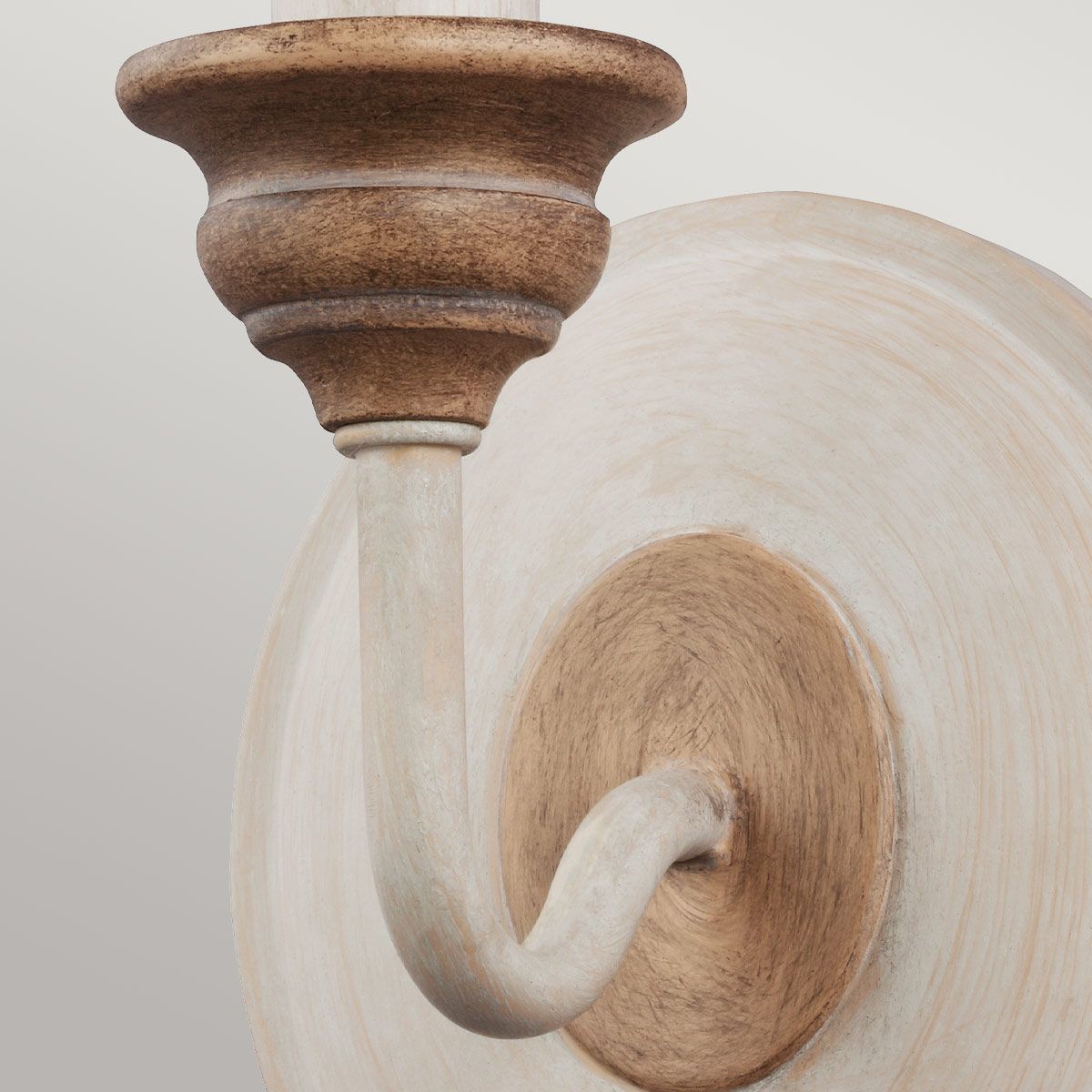 Feiss Hartsville Single Wall Light - Chalk Washed & Beachwood