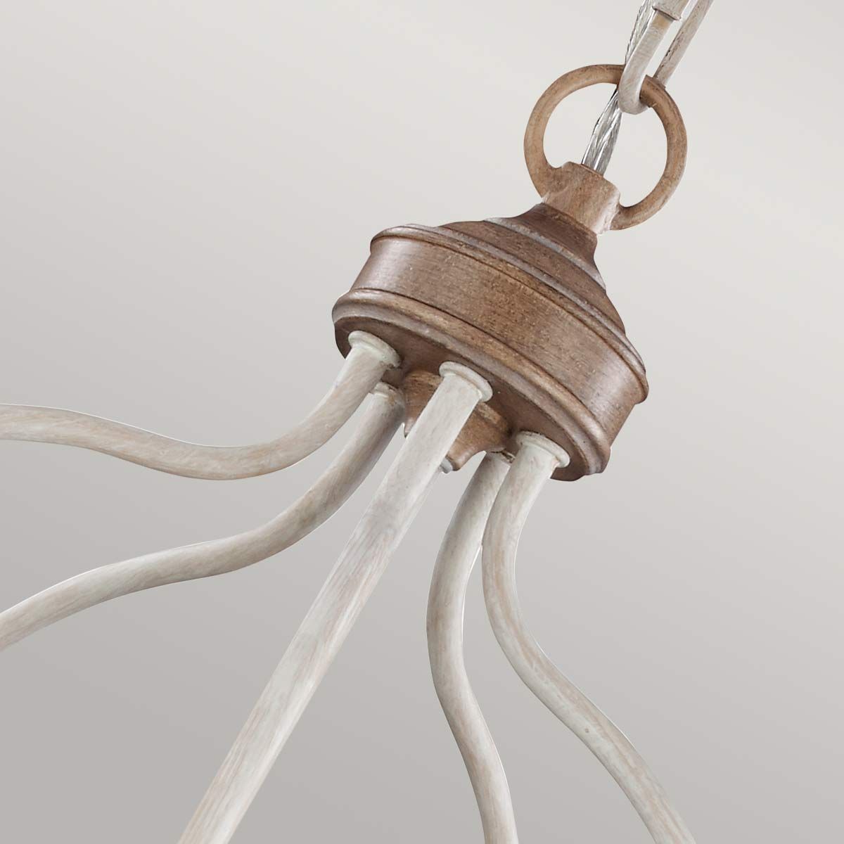 Feiss Hartsville 5 Light Chandelier - Chalk Washed & Beachwood