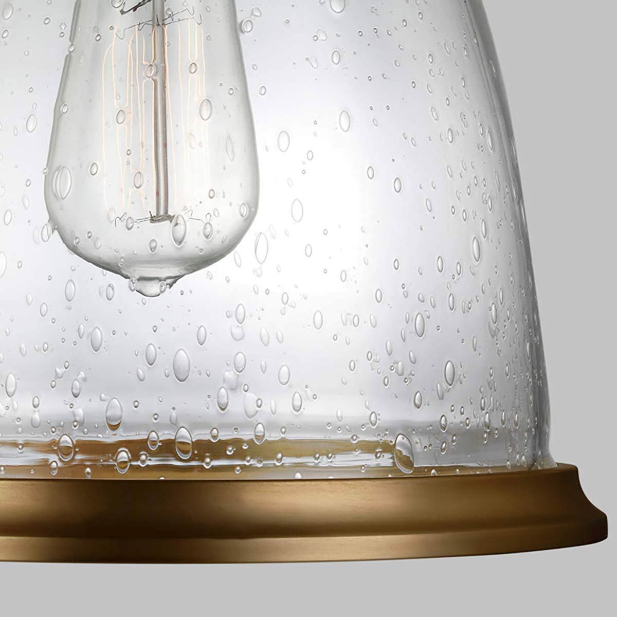 Feiss Hobson Single Medium Pendant - Aged Brass
