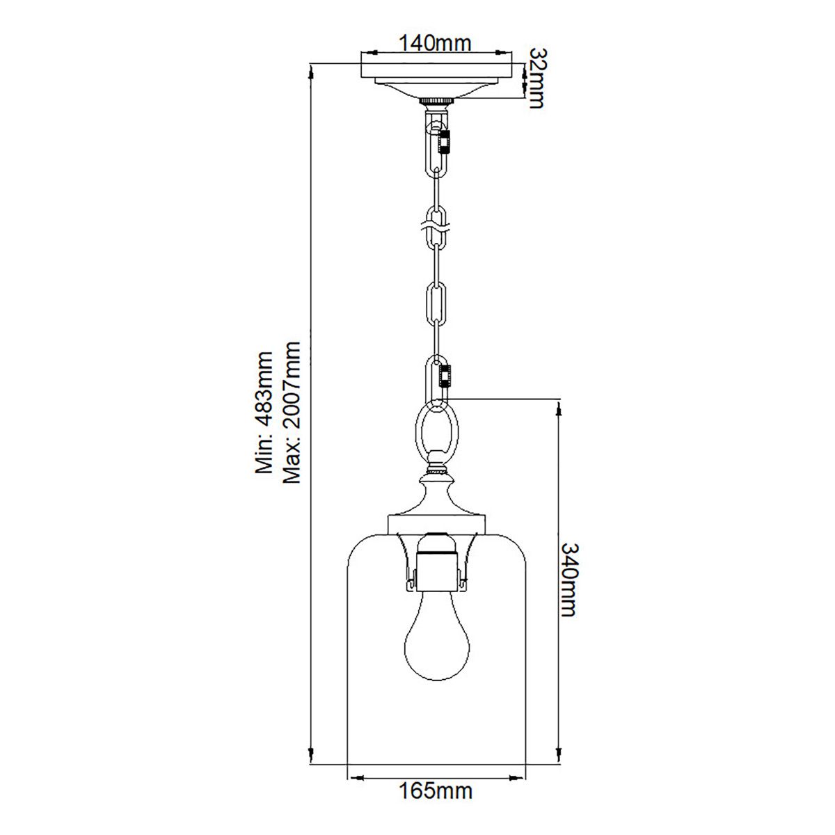 Feiss Hounslow Single Mini Pendant - Burnished Brass