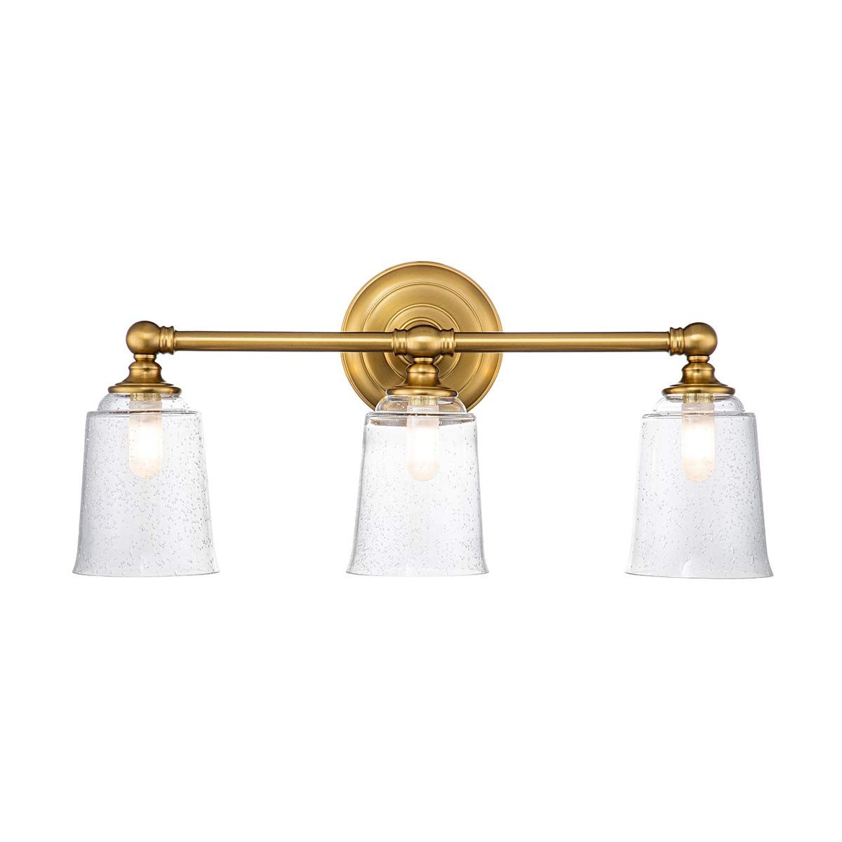 Feiss Huguenot Lake 3 Light Above Mirror Light - Burnished Brass