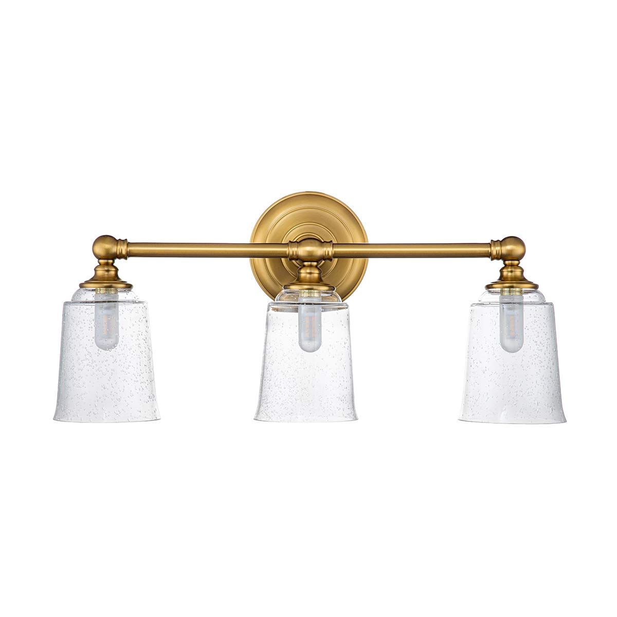 Feiss Huguenot Lake 3 Light Above Mirror Light - Burnished Brass