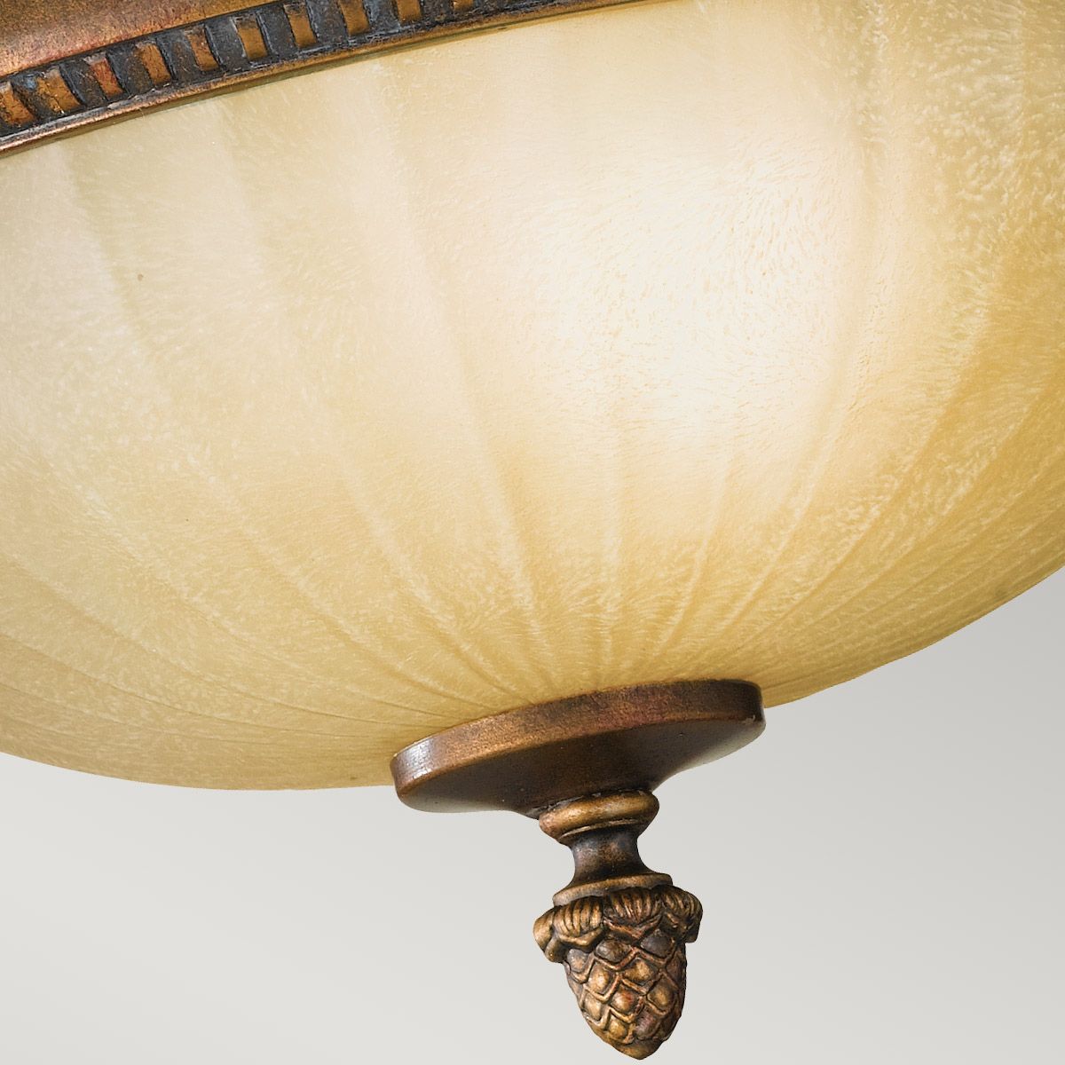 Feiss Kelham Hall 2 Light Flush Fitting - Firenze Gold & British Bronze
