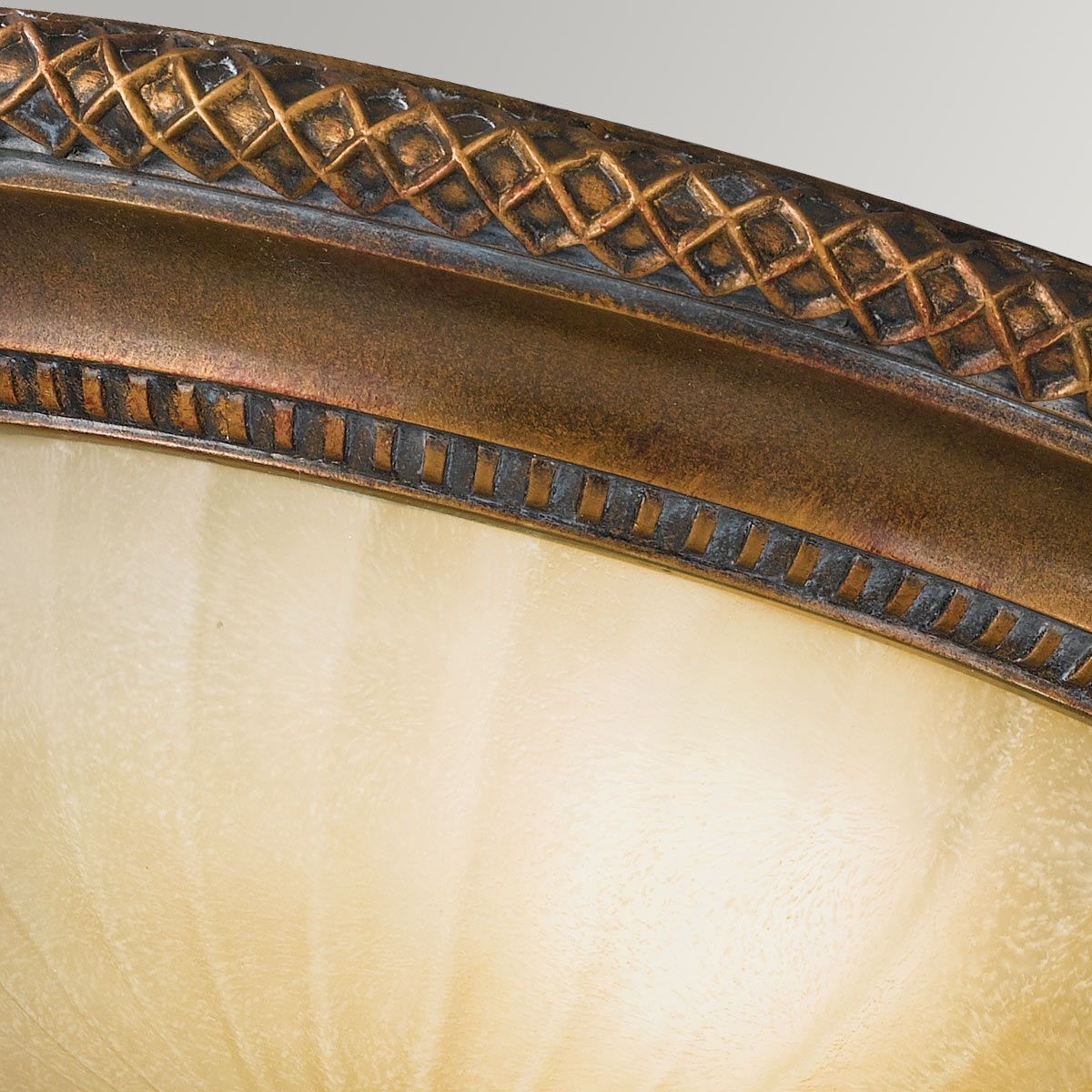 Feiss Kelham Hall 2 Light Flush Fitting - Firenze Gold & British Bronze