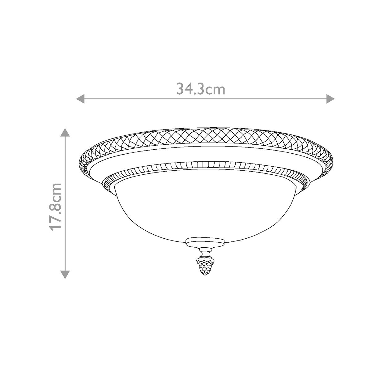Feiss Kelham Hall 2 Light Flush Fitting - Firenze Gold & British Bronze