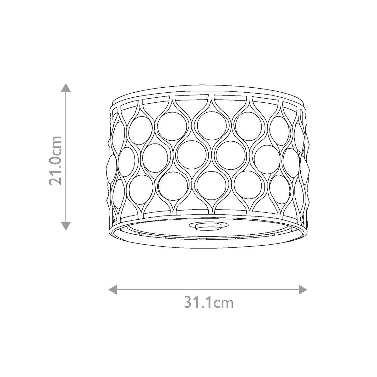 Feiss Lucia 2 Light Flush Fitting - Burnished Silver