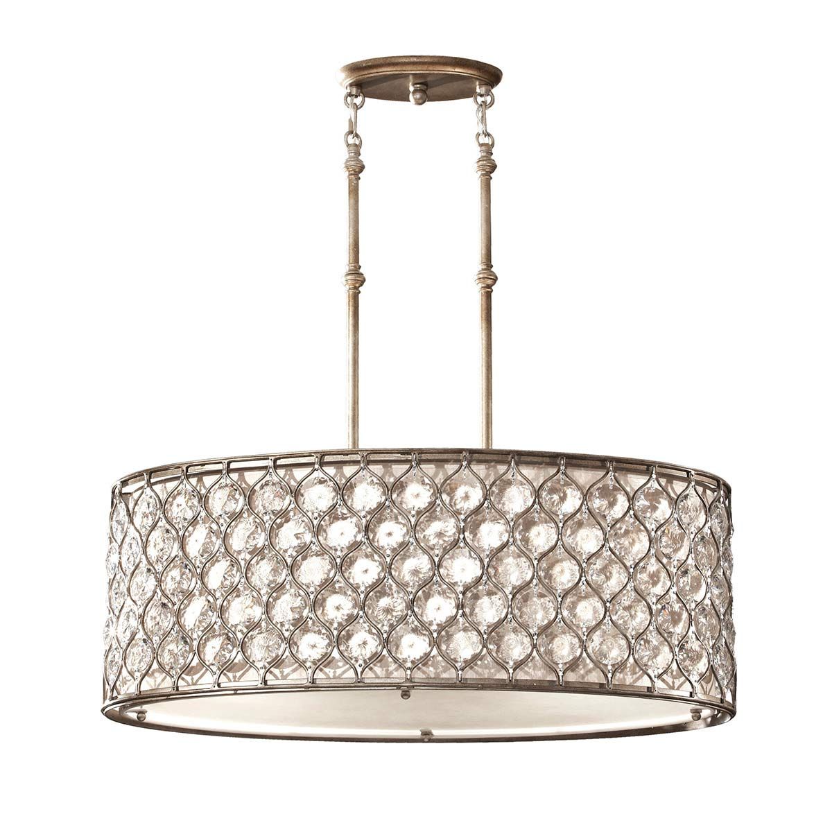 Feiss Lucia 3 Light Pendant - Burnished Silver