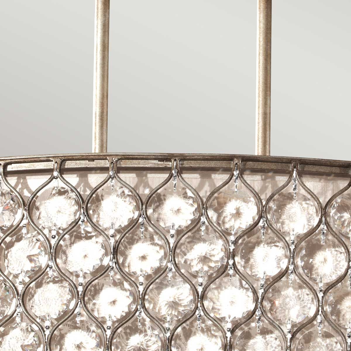 Feiss Lucia 3 Light Pendant - Burnished Silver