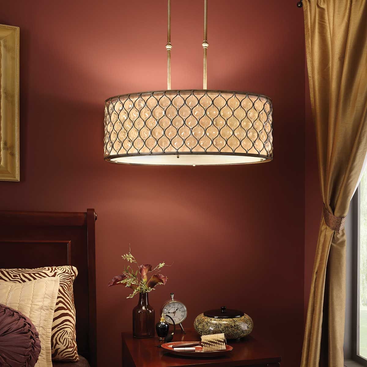 Feiss Lucia 3 Light Pendant - Burnished Silver