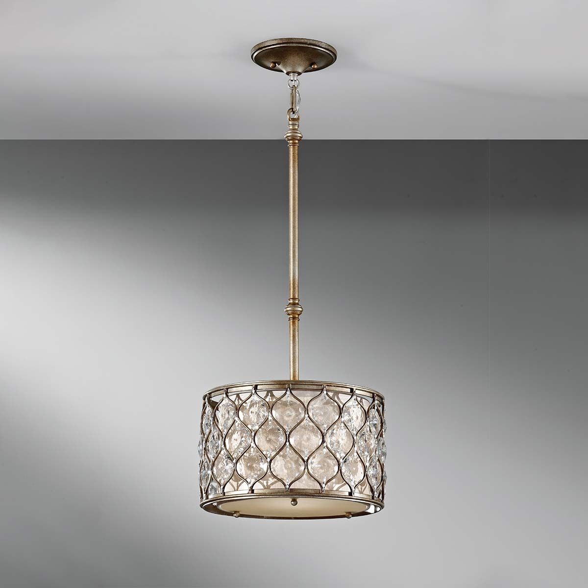 Feiss Lucia Single Pendant - Burnished Silver