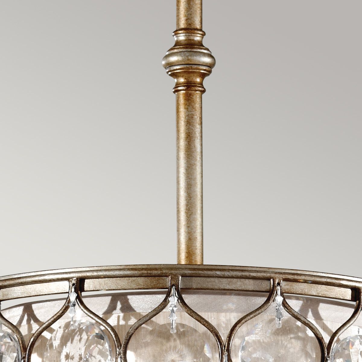 Feiss Lucia Single Pendant - Burnished Silver