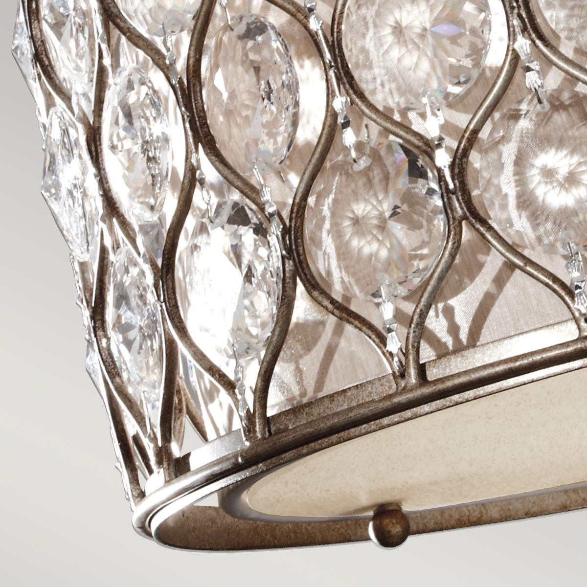 Feiss Lucia Single Semi-Flush Fitting - Burnished Silver